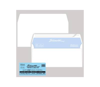 Busta silver90 strip FSC - bianca - internografata - senza finestra - 110 x 230 mm - 90 gr - conf. 25 pezzi - Pigna - 0593022AM - 8059020921057 - DMwebShop