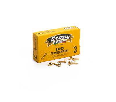 Fermacampioni ottonati - n. 3 - 1,7 cm - Leone - scatola 100 pezzi - conf. 10 pezzi - Leone dell'era - FC3 - 8007979001139 - DMwebShop
