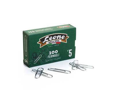 Fermagli zincati - n. 5 - 4,9 cm - Leone - conf. 100 pezzi - conf. 10 pezzi - Leone Dell'era - FZ5 - 8007979000507 - DMwebShop Fermagli zincati - n. 5 - 4,9 cm - Leone - conf. 100 pezzi - conf. 10 pezzi - Leone Dell'era - FZ5 - 8007979000507 - DMwebShop