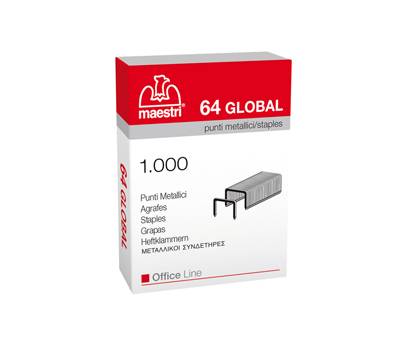 Punti eurostaples 64 Global - 6/4 - scatola da 1000 punti - conf. 10 pezzi - Romeo Maestri - 1001310 - 8005231013104 - DMwebShop Punti eurostaples 64 Global - 6/4 - scatola da 1000 punti - conf. 10 pezzi - Romeo Maestri - 1001310 - 8005231013104 - DMwebShop