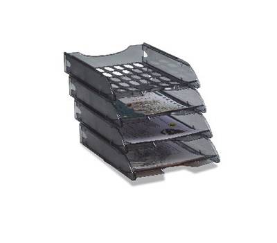 Vaschetta portacorrispondenza forata E040 - 26 x 34,5 x 6,5 cm - fume' trasparente - Fellowes - E040TGF - 8015687015539 - DMwebShop