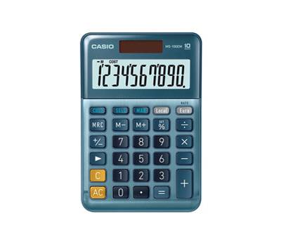Calcolatrice da tavolo - MS-100EM - 10 cifre - blu - Casio - MS-100EM-W-EP - 4549526609923 - DMwebShop