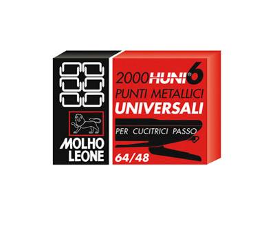 Punti universali - 6/4 - metallo - scatola da 2000 pezzi - conf. 10 pezzi - Molho Leone - 32548 - 8002057320645 - DMwebShop