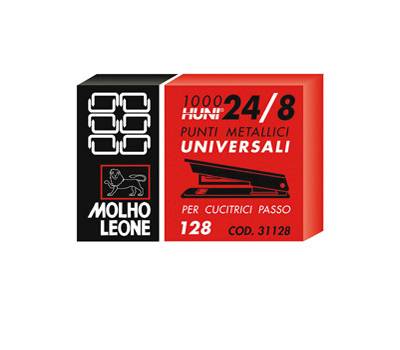 Punti - 128 - 24/8 - metallo - conf. 1000 pezzi - Molho Leone - 31128 - 8002057310288 - DMwebShop Punti - 128 - 24/8 - metallo - conf. 1000 pezzi - Molho Leone - 31128 - 8002057310288 - DMwebShop