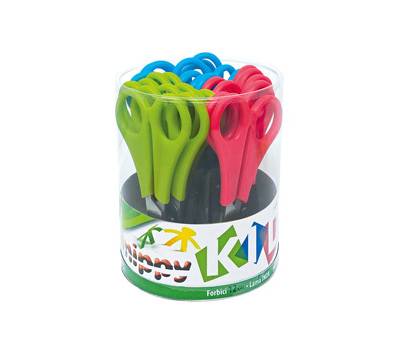 Forbici Snippy centimetrate - punta tonda - impugnatura plastica - lama in acciaio inox - 13,5 cm - colori assortiti - conf. 24 pezzi - Lebez - 137 - 8007509001370 - DMwebShop