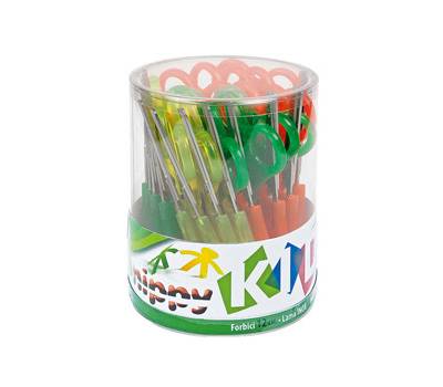 Forbici per mancini centimetrate - 13,5 cm - colori assortiti - barattolo 24 pezzi - Lebez - 409 - 8007509004098 - DMwebShop