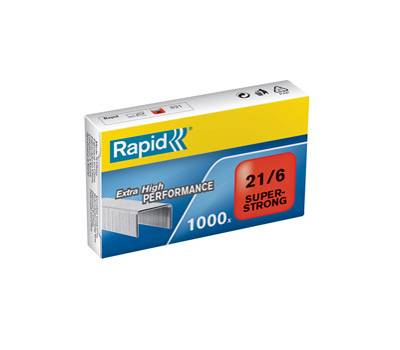 Punti Super Strong - 21/6 - 6/6 - acciaio zincato - metallo - scatola da 1000 pezzi - conf. 5 pezzi - Rapid - 24867700 - 7313468677008 - DMwebShop