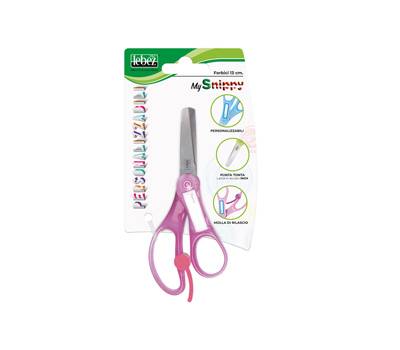 Forbici Snippy - impugnatura personalizzabile - punta tonda - 13 cm - lama in acciaio - colori assortiti - Lebez - 4445B - 8007509048177 - DMwebShop