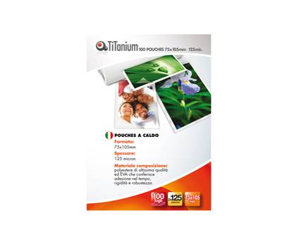 Pouches jumbo card - 75 x 105 mm - 2 x 125 micron - conf. 100 pezzi - Titanium - S-PP525-05T - 8025133034700 - DMwebShop