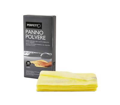 Panno Pulipolvere con oli minerali - 45 x 30 cm - giallo - conf. 10 pezzi - Perfetto - 0261D - 8000957026148 - DMwebShop