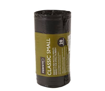 Sacchi per rifiuti Classic Small - 50 x 60 cm - 30 lt - 10 micron - nero rotolo da 20 sacchetti - Perfetto - 0359 - 8000957035904 - DMwebShop