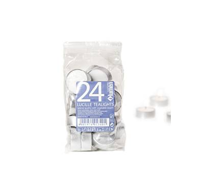 Candele Tealights - bianco - sacchetto da 24 pezzi - Lumen - X540235 - 8001974013401 - DMwebShop