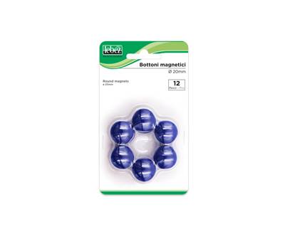 Bottoni magnetici diametro 2 cm blu blister 12 pezzi - 1415