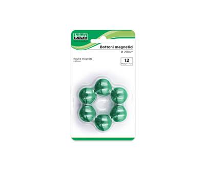 Bottoni magnetici diametro 2 cm verde blister 12 pezzi - 2672