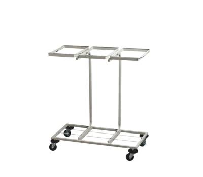 Carrello mobile Triflux 83,3 x 36 x 90 cm con ruote 3 portasacco da 100 lt ciascuno acciaio Medial 108010 - 8844