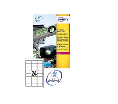 Etichette adesive L4773 in poliestere laser permanenti 63,5 x 33 - 9 mm bianco - 8343
