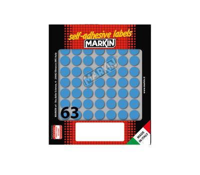 Etichette adesive tonde in carta permanenti diametro 14 mm 10 fogli blu - 4941