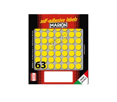 Etichette adesive tonde in carta permanenti diametro 14 mm 10 fogli giallo - 4939