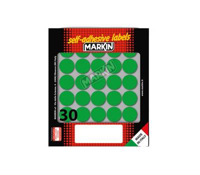 Etichette adesive tonde in carta permanenti diametro 22 mm 10 fogli verde - 4943