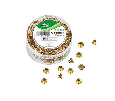 Occhielli ottonati per occhiellatrice diametro 5 mm oro - 3681