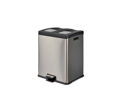 Pattumiera a pedale Multiflux 49,5 x 45,9 x 63,6 cm 2 secchi da 30 lt inox ciascuno - 8846