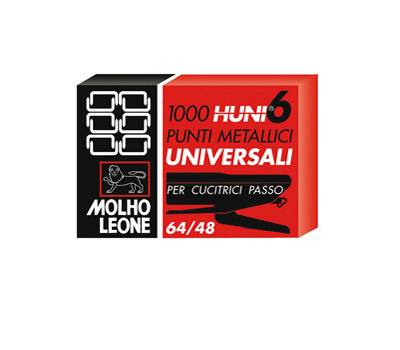 Punti universali 6-4 metallo scatola da 1000 pezzi Molho Leone 31548 - 1032