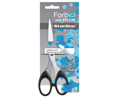 Forbici - lama in acciaio - impugnatura in ABS - 16 cm - nero - Starline - 4370 - 8025133025425 - DMwebShop