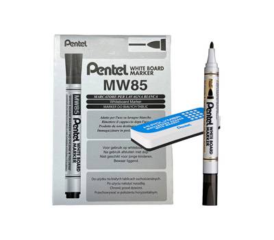 Marcatore white board MW85 - nero Bundle 12 pezzi + cancellino magnetico - Pentel - 0022480 - 8006935224803 - DMwebShop