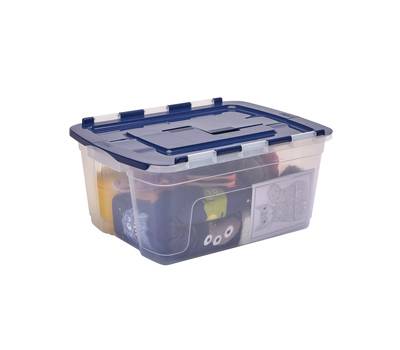 Contenitore multiuso 43 x 59 x 28 cm - 45 lt - PP - con coperchio a cerniera blu - trasparente - Fellowes - Bankers Box - 100135774 - DMwebShop