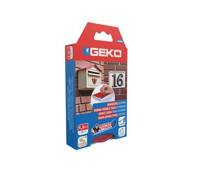 Nastro biadesivo OUTDOOR Mister Attach - 19 mm x 1,5 mt - grigio-rosso - Geko - 8200800001 - 8014846536793 - DMwebShop