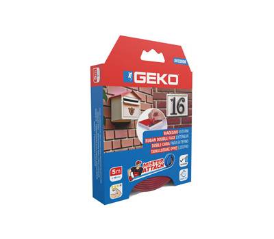 Nastro biadesivo OUTDOOR Mister Attach - 19 mm x 5 mt - grigio-rosso - Geko - 8200800002 - 8014846536892 - DMwebShop