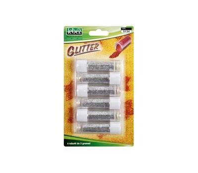 Porporina glitter - 2 gr - argento - conf. 6 tubi - Lebez - 5134-AG - 8007509513422 - DMwebShop