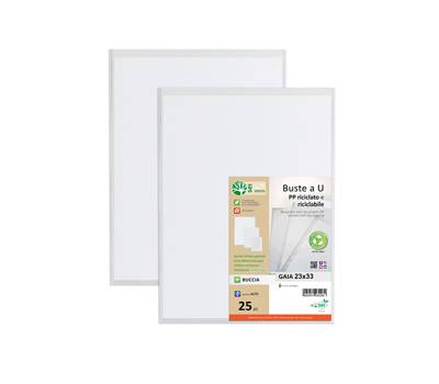 Buste a U Gaia - PP riciclato - buccia - 23 x 33 cm - conf. 25 pezzi - Sei Rota - 722333 - 8004972030296 - DMwebShop