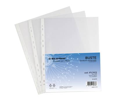 Buste forate Top liscio 22 x 30 cm trasparente Starline STL7415 CAIMI - 2174