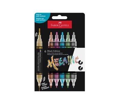 Marcatori Shake Paint colori assoriti metallic confezione 6 pz Faber Castell 285517 - 1373