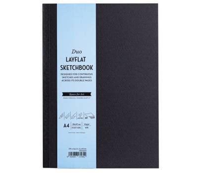 Sketchbook Duo Layflat A4,105 gr 60 pagine copertina nera Musa MU224294 - 1355