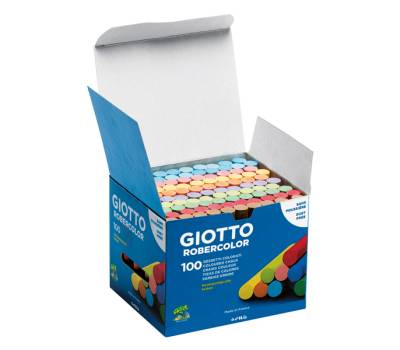 Gessetti Robercolor lunghezza 80 mm con diametro 10 mm colorati Scatola 100 gessetti tondi - 684 - 1