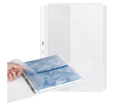 Buste forate ATLA GS P con soffietto e patella A4 - trasparente - buccia - conf. 10 pezzi - Sei Rota - 662516 - 8004972025612 - DMwebShop - 1