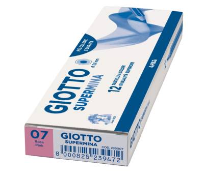 Pastello Supermina - mina 3,8 mm - rosa 07 - conf. 12 pezzi - Giotto - 23900700 - 8000825239076 - DMwebShop - 1