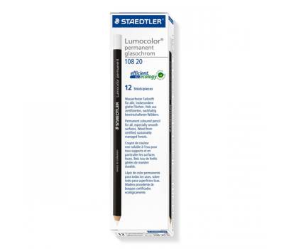 Matita Lumocolor Glasochrom - permanente - bianco - conf. 12 pezzi - Staedtler - 10820-0 - 4007817105276 - DMwebShop - 1