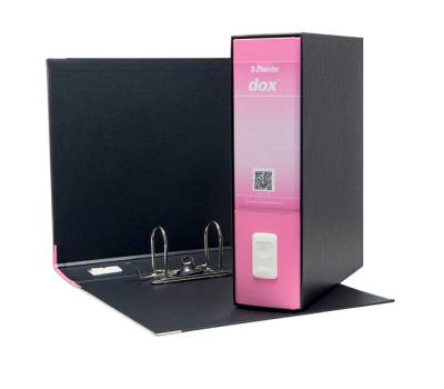 Registratore 1 - dorso 8 cm - commerciale - 23 x 29,7 cm - rosa - Esselte - Dox - D15119 - 8004389087142 - DMwebShop - 1