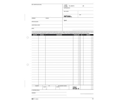 Blocco fatture 1 aliquota Iva - 50-50 fogli autoricalcanti - 29,7 x 21 cm - Edipro - E5283A - 8023328528317 - DMwebShop - 1
