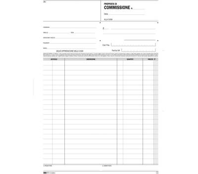 Blocco copia commissioni - uso mano - 29,7 x 21 cm - 100 fogli - Edipro - E5236 - 8023328523602 - DMwebShop - 1