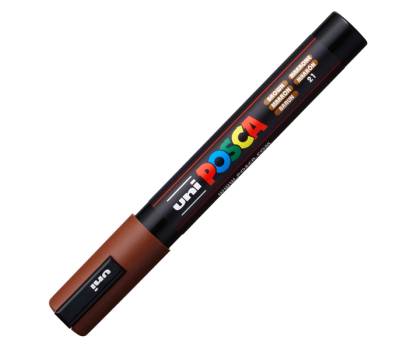 Marcatore a base d acqua Uni Posca PC5M punta tonda media 1,8,2 - 5 mm marrone Uni Mitsubishi - 6264 - 1