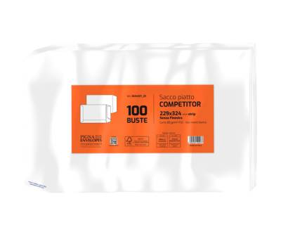 Busta sacco COMPETITOR FSC bianca strip adesivo - 23 x 33 cm - 80 gr - conf. 100 pezzi - Pigna - 065453733 - 8005235105577 - DMwebShop - 1