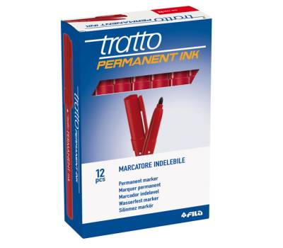Marcatore Permanent Ink - punta tonda 2 mm - rosso - conf. 12 pezzi - Tratto - 732502 - 8000825732522 - DMwebShop - 1