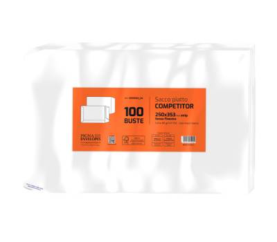 Busta sacco COMPETITOR FSC bianca strip adesivo - 250 x 353 mm - 80 gr - conf. 100 pezzi - Pigna - 0099069B4 - 8005235019201 - DMwebShop - 1