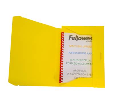 Cartella progetto con elastico - 24 x 35 cm - dorso 3 cm - giallo - conf. 10 pezzi - Fellowes - U140-GI - 8015687008296 - DMwebShop - 2