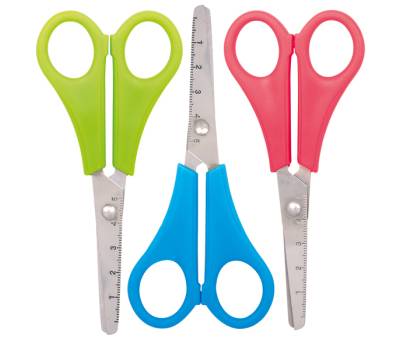 Forbici Snippy centimetrate - punta tonda - impugnatura plastica - lama in acciaio inox - 13,5 cm - colori assortiti - conf. 24 pezzi - Lebez - 137 - 8007509001370 - DMwebShop - 1
