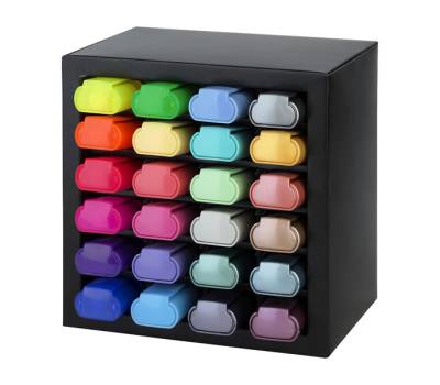 Evidenziatore Textliner 46 - punta a scalpello - tratto 1,0-3,0-5,0 mm - colori assortiti - deskset 24 pezzi - Faber Castell - 254602 - 4005402546022 - DMwebShop - 1
